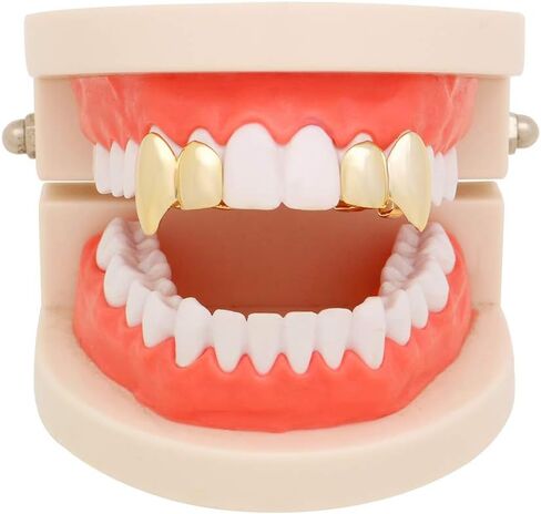 LuReen Metal Grillz Vampire Fangs Dracula Hip Hop Grills لأسنانك in Kuwait