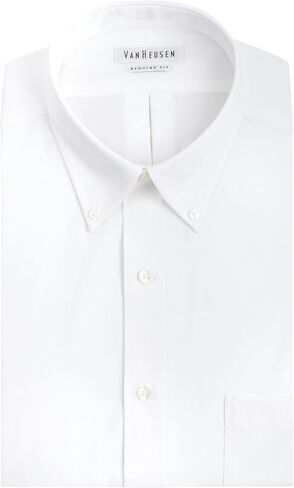 Van Heusen Men's Dress Shirt Regular Fit Pinpoint Solid in Saudi Arabia