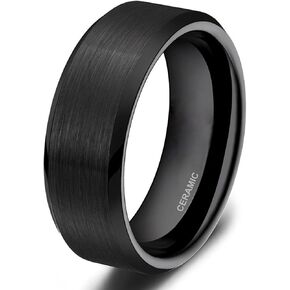 SOMEN TUNGSTEN 4mm 6mm 8mm Black Ceramic Rings Brushed Comfort Fit Wedding Band for Men Women Size 4-14 in Saudi Arabia