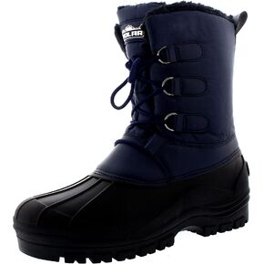Polar Mens Muck Lace Up Short Nylon Winter Snow Rain Lace Up Casual Duck Boots