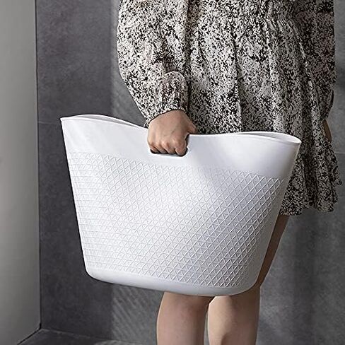 Storage Basket | Laundry Basket | Storage Organizer, 27 Liter, Set of 2, Off White in Saudi Arabia