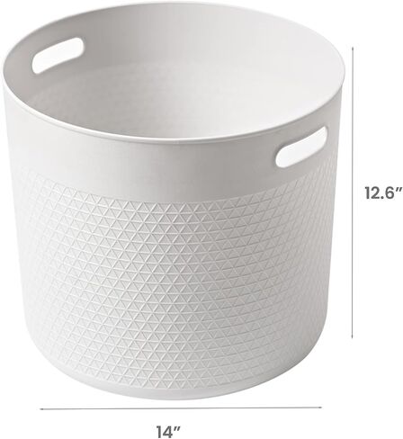 Storage Basket | Laundry Basket | Storage Organizer, 27 Liter, Set of 2, Off White in Saudi Arabia