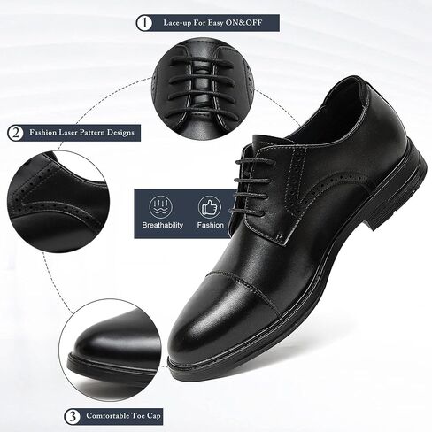 Kkyc Mens Shoes Classic Black Business Dress Shoes Comfortable Formal Wedding Shoes Non Slip Work Oxford Shoes in Saudi Arabia