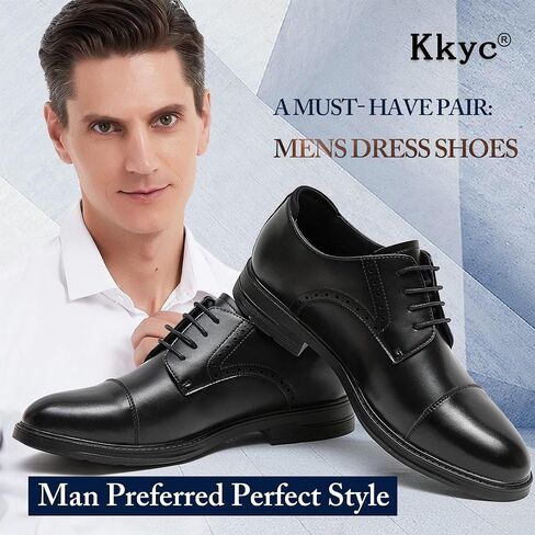 Kkyc Mens Shoes Classic Black Business Dress Shoes Comfortable Formal Wedding Shoes Non Slip Work Oxford Shoes in Saudi Arabia