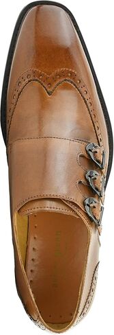 Asher Green AG119 - Men's Dress Shoes, Formal Mens Shoes - Genuine Leather Shoes for Men - Men's Wingtips - Triple Monk Strap Mens Shoes in Saudi Arabia