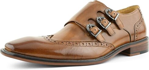 Asher Green AG119 - Men's Dress Shoes, Formal Mens Shoes - Genuine Leather Shoes for Men - Men's Wingtips - Triple Monk Strap Mens Shoes in Saudi Arabia