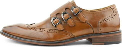 Asher Green AG119 - Men's Dress Shoes, Formal Mens Shoes - Genuine Leather Shoes for Men - Men's Wingtips - Triple Monk Strap Mens Shoes in Saudi Arabia