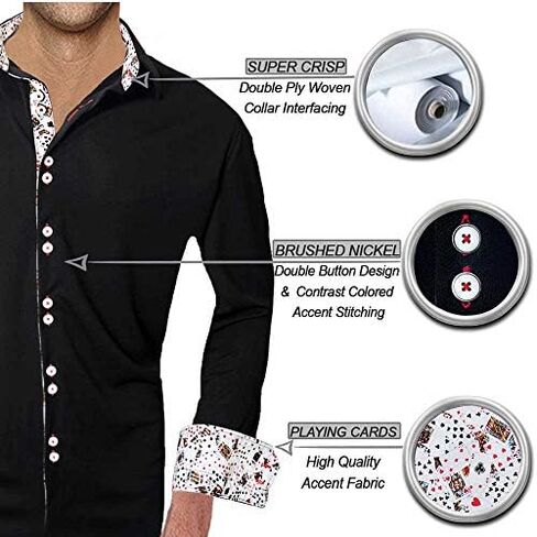 Playing Cards on Dress Shirts | Shirts with Playing Cards | Poker Dress Shirts | Poker Accent Shirts in Saudi Arabia