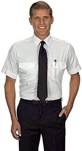 Van Heusen Mens Dress Shirts Short Sleeve Aviator Shirt Solid Spread Collar in Saudi Arabia