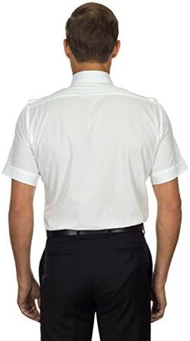 Van Heusen Mens Dress Shirts Short Sleeve Aviator Shirt Solid Spread Collar in Saudi Arabia