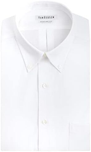 Van Heusen Men's Dress Shirt Regular Fit Pinpoint Solid in Saudi Arabia
