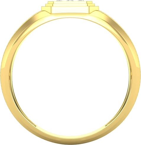 Dazzlingrock Collection 0.10 Carat (ctw) 10k Round Diamond Mens Cross Band Ring, Yellow Gold in Saudi Arabia