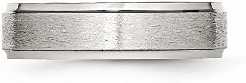 Solid Stainless Steel Grooved Edge 6mm Matte Brushed Finish and Wedding Band Ring Comfort-Fit in Saudi Arabia