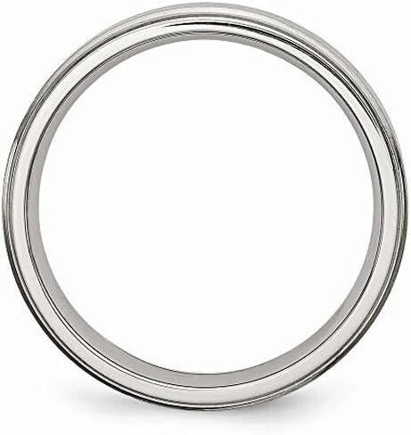 Solid Stainless Steel Grooved Edge 6mm Matte Brushed Finish and Wedding Band Ring Comfort-Fit in Saudi Arabia