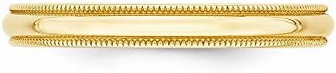 14k Yellow Gold 3mm Milgrain Plain Classic Dome Wedding Band Ring in Saudi Arabia
