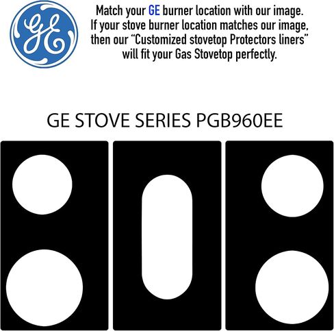 Stove Protector Liners Compatible with GE Stoves, GE Gas Ranges - Customized - Easy Cleaning Liners for GE Compatible Model PGB960EEJ3ES in Saudi Arabia
