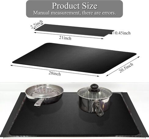 أغطية علوية للموقد الكهربائية (72.4 سم × 52.08 سم) - أغطية موقد مقاومة للماء للفرن الكهربائي، تحمي الموقد، الغسل، الجاف، غطاء زجاج علوي للموقد مع 2 قطعة من أغطية الفجوات 21 بوصة in Kuwait