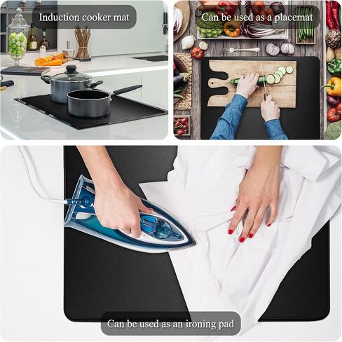 أغطية علوية للموقد الكهربائية (72.4 سم × 52.08 سم) - أغطية موقد مقاومة للماء للفرن الكهربائي، تحمي الموقد، الغسل، الجاف، غطاء زجاج علوي للموقد مع 2 قطعة من أغطية الفجوات 21 بوصة in Kuwait