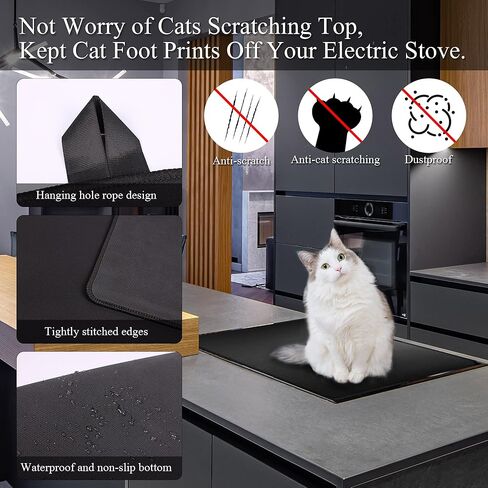 أغطية علوية للموقد الكهربائية (72.4 سم × 52.08 سم) - أغطية موقد مقاومة للماء للفرن الكهربائي، تحمي الموقد، الغسل، الجاف، غطاء زجاج علوي للموقد مع 2 قطعة من أغطية الفجوات 21 بوصة in Kuwait