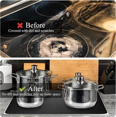 أغطية علوية للموقد الكهربائية (72.4 سم × 52.08 سم) - أغطية موقد مقاومة للماء للفرن الكهربائي، تحمي الموقد، الغسل، الجاف، غطاء زجاج علوي للموقد مع 2 قطعة من أغطية الفجوات 21 بوصة in Kuwait