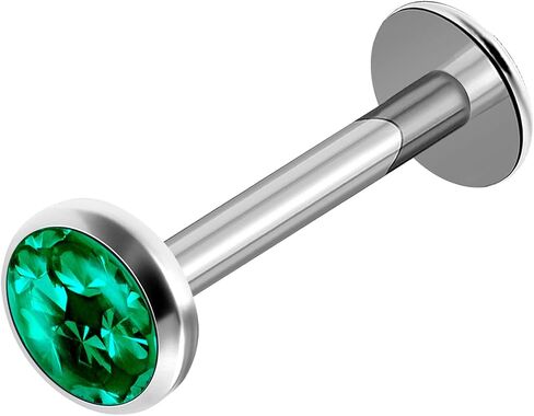 MATIGA الداخل الخيوط الصلب 16g 5/16 8mm Labret حلق مسمار ثقب مجوهرات عمودي الشفاه Tragus 4mm كريستال المزيد من الخيارات in Saudi Arabia