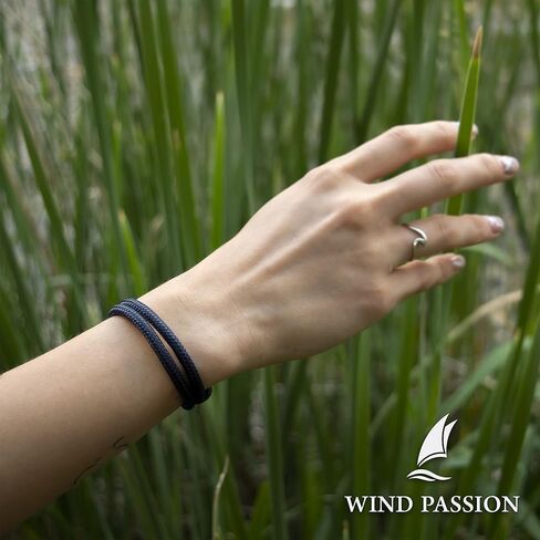 WIND PASSION - سوار حبل للرجال والنساء - سوار سلسلة بحرية قابل للتعديل للبحارة وراكبي الأمواج ومحبي الهواء الطلق - سوار عقدة البحارة مقاوم للماء in Kuwait