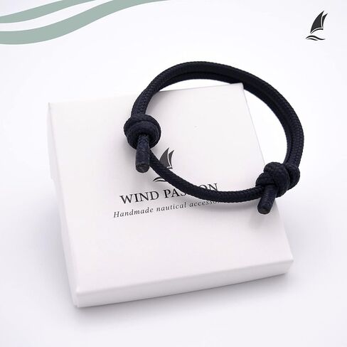 WIND PASSION - سوار حبل للرجال والنساء - سوار سلسلة بحرية قابل للتعديل للبحارة وراكبي الأمواج ومحبي الهواء الطلق - سوار عقدة البحارة مقاوم للماء in Kuwait