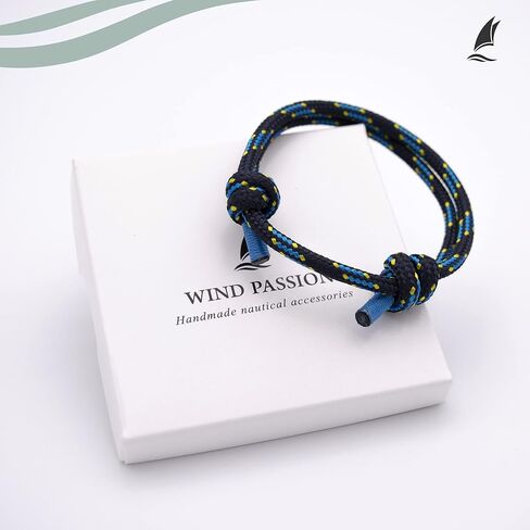 Wind Passion - سوار حبل للرجال والنساء - سوار باراكورد قابل للتعديل بعقدة البحارة - مقاوم للماء ومتين in Kuwait