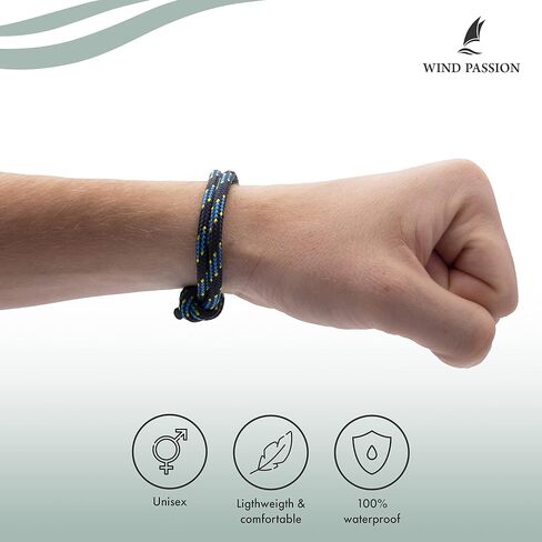 Wind Passion - سوار حبل للرجال والنساء - سوار باراكورد قابل للتعديل بعقدة البحارة - مقاوم للماء ومتين in Kuwait