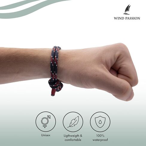 Wind Passion - Rope Bracelet for Men & Women - Adjustable Sailors Knot Paracord Bracelet - Waterproof & Sturdy in Kuwait