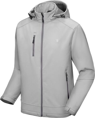 Little Donkey Andy Men’s Softshell Jacket with Removable Hood, Fleece Lined and Water Repellent in Saudi Arabia