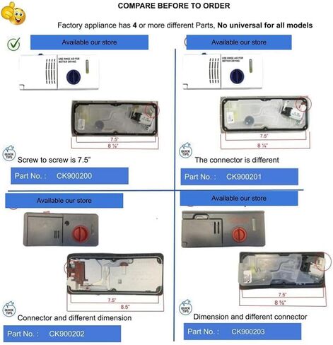 موزع منظف غسالة الصحون CK900200 من جلوب برو متوافق مع كينمور وكيتشين ايد وويرلبول WP8558129 in Kuwait