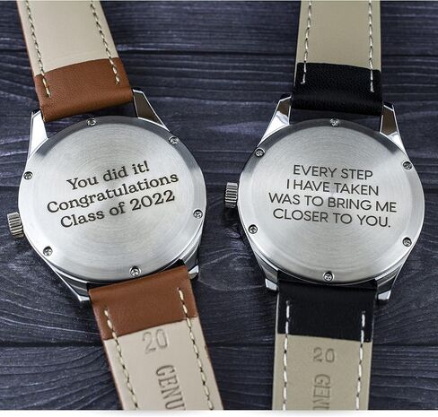 Engraved Watch for Men - Boyfriend Fiance Husband Gift Customized Personalized Watches for Men in Saudi Arabia
