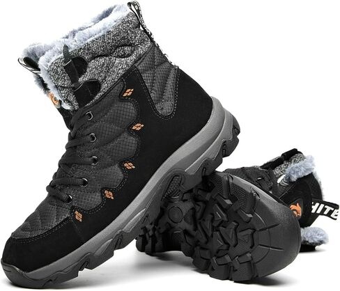 حذاء الثلوج للرجال من Muaney حذاء شتوي مبطن بالفرو والصوف للكاحل فاترة دافئ ومضاد للانزلاق للمشي لمسافات طويلة in Kuwait