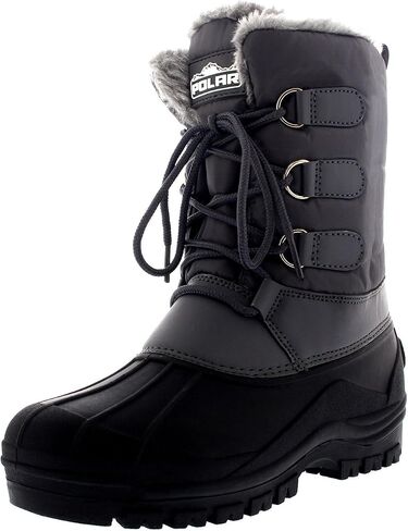 Polar Mens Muck Lace Up Short Nylon Winter Snow Rain Lace Up Casual Duck Boots in Saudi Arabia