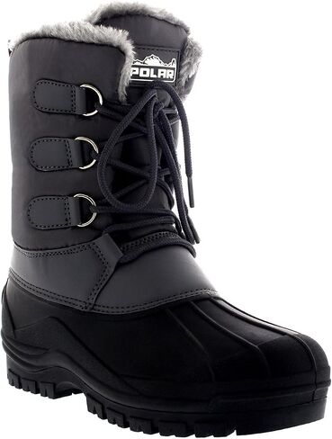Polar Mens Muck Lace Up Short Nylon Winter Snow Rain Lace Up Casual Duck Boots in Saudi Arabia