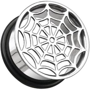 Covet Jewelry Spider Web Hollow Steel Single Flared Ear Gauge Plug in Saudi Arabia