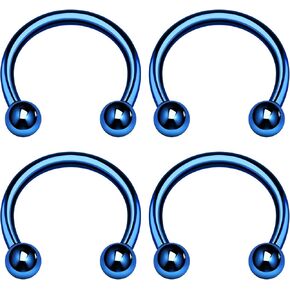 KJM FASHION 4 قطع حلق حدوة حصان الكرة الغضروف الحاجز الحاجز الأنف الرزمة أقراط الحاجب ثقب المجوهرات اختيار الحجم واللون in Kuwait