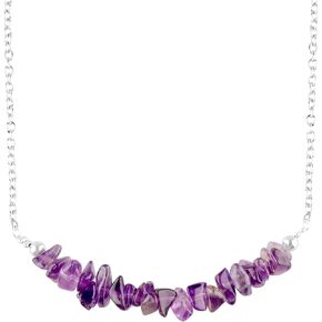 Gempires 7 Chakra Crystal Chips Necklace, Healing Stone Necklace, Meditation Necklace, Yoga Jewelry gifts for Women,18 inches Adjustable Silver Plated Chain in Saudi Arabia