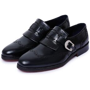 حذاء Lethato الرجالي Wingtip Brogue Kiltie Monk Strap Loafer Dress in Kuwait