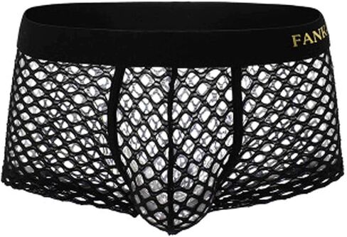 Men's Sexy Low-Rise Short Briefs Man Nightwear Transparent Boxers Mesh Underwear Seductive Lingerie for (Pink, S) in Saudi Arabia