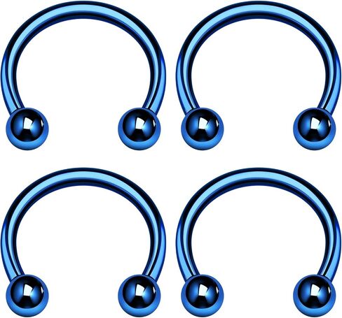 KJM FASHION 4 قطع حلق حدوة حصان الكرة الغضروف الحاجز الحاجز الأنف الرزمة أقراط الحاجب ثقب المجوهرات اختيار الحجم واللون in Kuwait