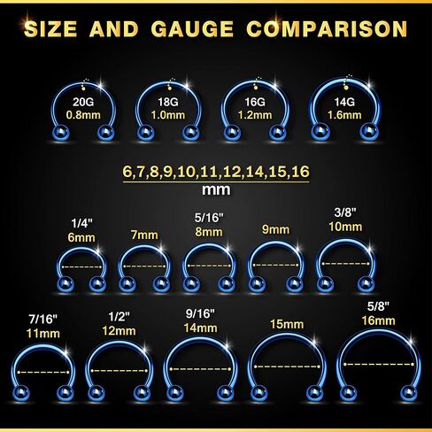 KJM FASHION 4 قطع حلق حدوة حصان الكرة الغضروف الحاجز الحاجز الأنف الرزمة أقراط الحاجب ثقب المجوهرات اختيار الحجم واللون in Kuwait