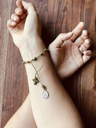المسيحية الكاثوليكية نعمة سلسلة سوار الصلاة الوردية حماية ميداليات مجوهرات للرجال والنساء / Pulsera Rosario Medalla Adultos Hombres y Mujeres in Kuwait
