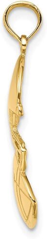 Solid 14k Yellow Gold Football Pendant Charm - 27mm x 15mm in Saudi Arabia