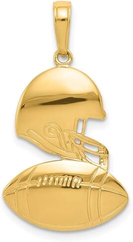 Solid 14k Yellow Gold Football Pendant Charm - 27mm x 15mm in Saudi Arabia