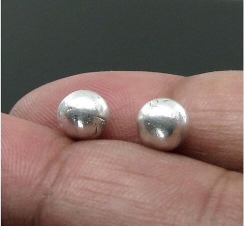 2pc Solid Pure Silver Full Round Balls chandi ki thos Goli 6.1mm in Saudi Arabia