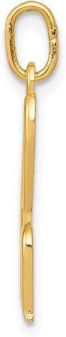 Solid 14k Yellow Gold Cursive H Initial Letter Alphabet Charm Pendant in Saudi Arabia