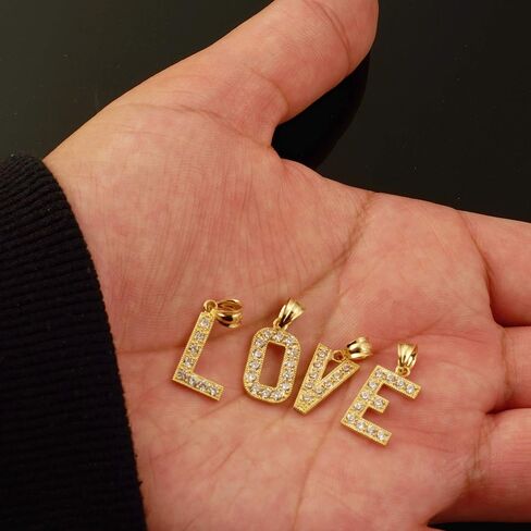 LoveBling 10k Yellow Gold Medium Block CZ Initial Charm (Availiable from A-Z) in Saudi Arabia