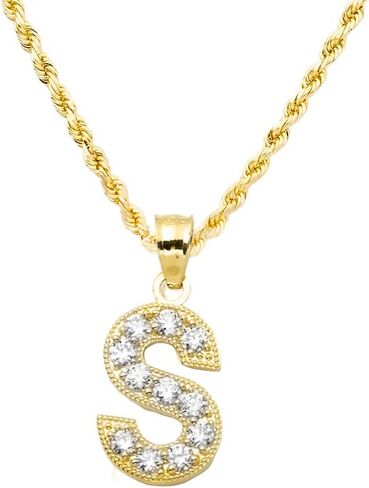 LoveBling 10k Yellow Gold Medium Block CZ Initial Charm (Availiable from A-Z) in Saudi Arabia